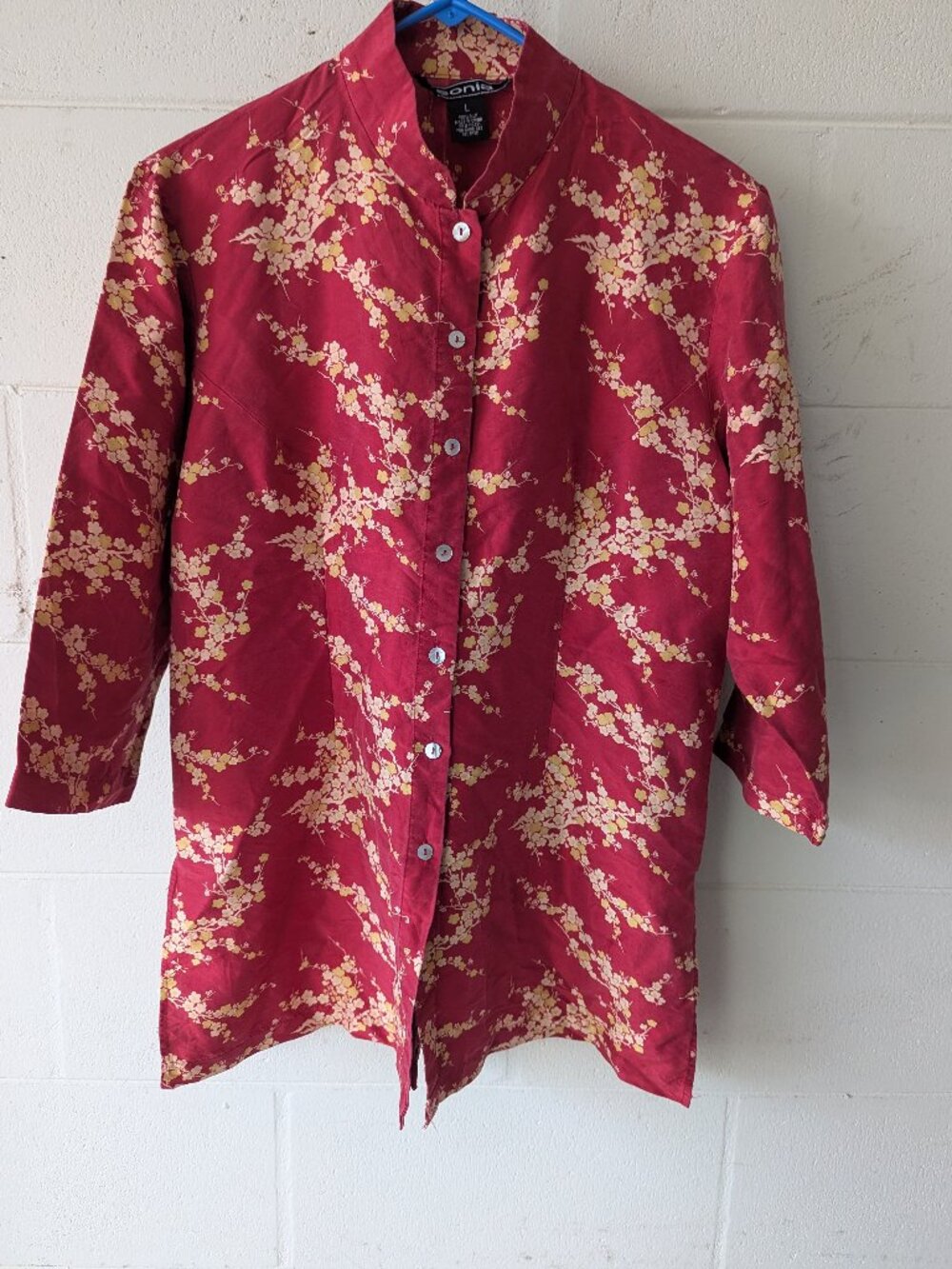 sonia silk blouse Cherry Blossom red